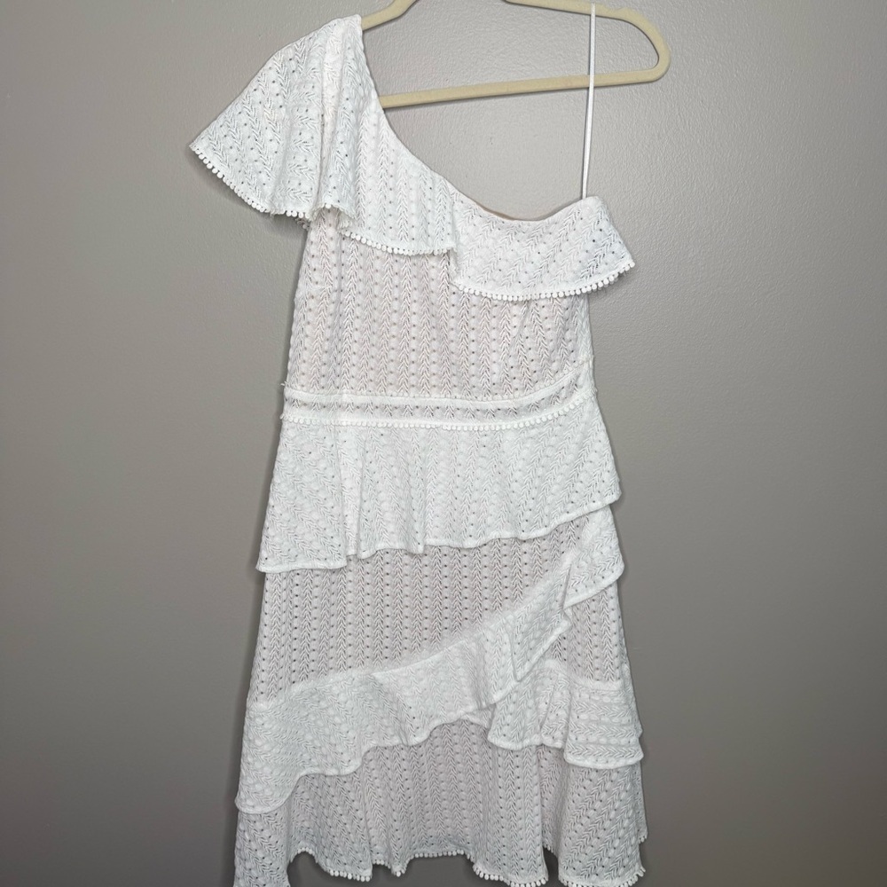 Adelyn Rae Trixie - White One-Shoulder Dress NWT Size Large - Picture 3 of 12